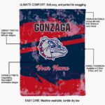 customized gonzaga bulldogs grunge streaks blue blanket best selling