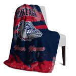 customized gonzaga bulldogs grunge streaks blue blanket best selling