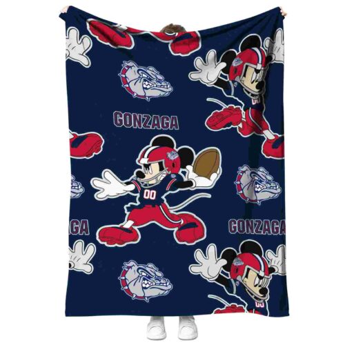 customized gonzaga bulldogs mickey blue blanket best selling