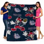 customized gonzaga bulldogs mickey blue blanket best selling