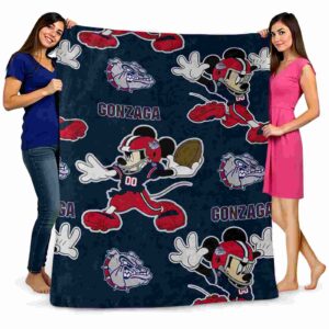 customized gonzaga bulldogs mickey blue blanket fashion forward