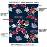 customized gonzaga bulldogs mickey blue blanket best selling