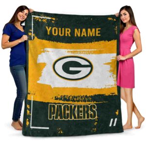 customized green bay packers paint strokes green white blanket fashion forward