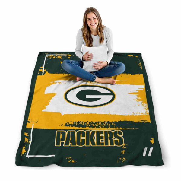 customized green bay packers paint strokes green white blanket high quality