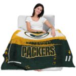 customized green bay packers paint strokes green white blanket latest model