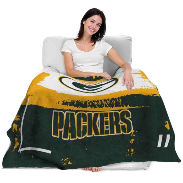 customized green bay packers paint strokes green white blanket latest model