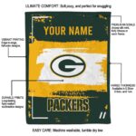 customized green bay packers paint strokes green white blanket new arrival