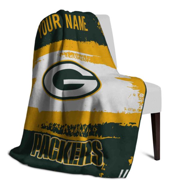 customized green bay packers paint strokes green white blanket top rated