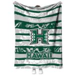 customized hawaii rainbow warriors floral stripes green white blanket best selling