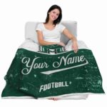 customized hawaii rainbow warriors grunge texture green white blanket best selling