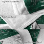 customized hawaii rainbow warriors grunge texture green white blanket best selling