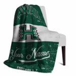 customized hawaii rainbow warriors grunge texture green white blanket best selling