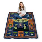 customized houston astros baby yoda blue blanket high quality