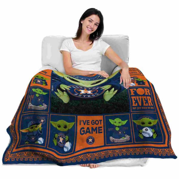 customized houston astros baby yoda blue blanket latest model