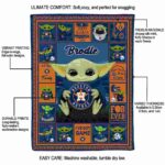 customized houston astros baby yoda blue blanket new arrival
