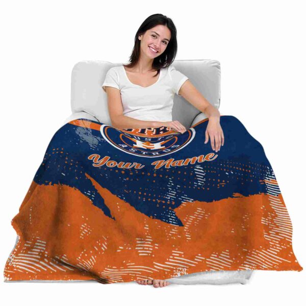 customized houston astros grunge streaks blue blanket latest model
