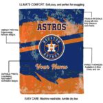 customized houston astros grunge streaks blue blanket new arrival