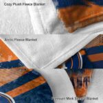 customized houston astros grunge streaks blue blanket premium grade