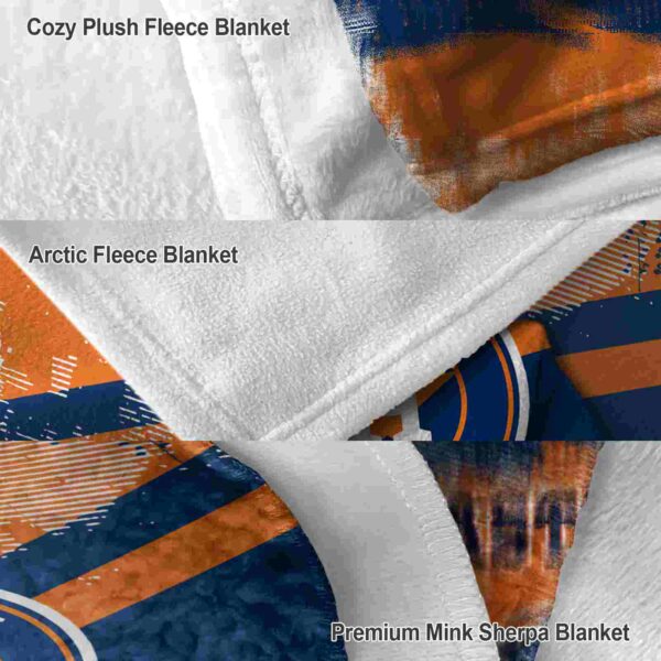 customized houston astros grunge streaks blue blanket premium grade