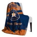 customized houston astros grunge streaks blue blanket top rated