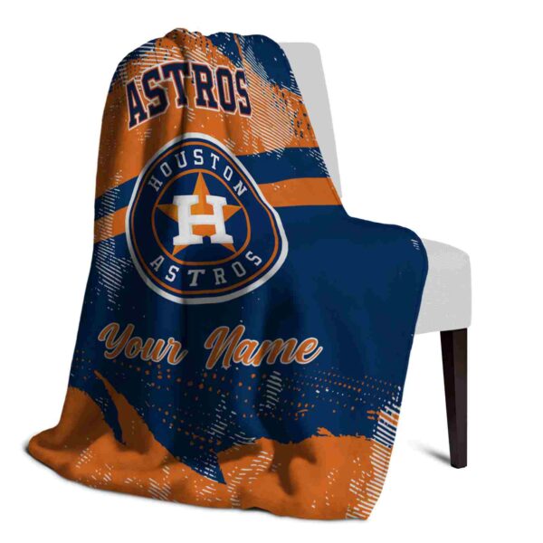 customized houston astros grunge streaks blue blanket top rated