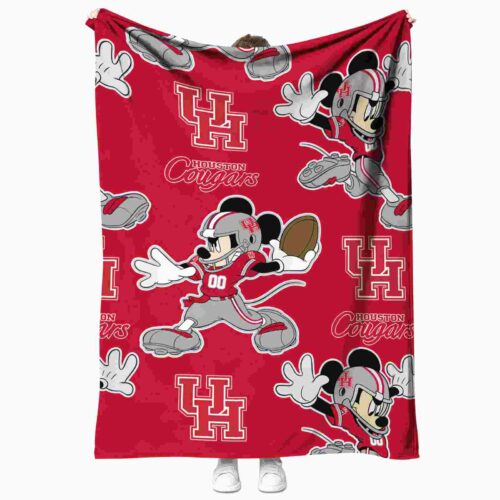 customized houston cougars mickey red blanket best selling