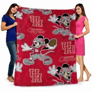 customized houston cougars mickey red blanket fashion forward