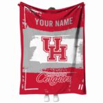 customized houston cougars paint strokes red white blanket best selling