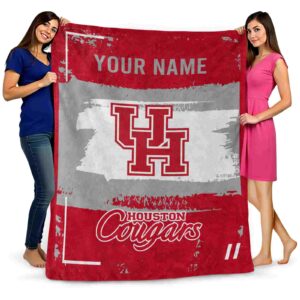 customized houston cougars paint strokes red white blanket fashion forward