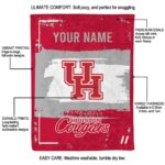 customized houston cougars paint strokes red white blanket best selling