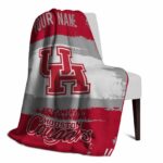 customized houston cougars paint strokes red white blanket best selling