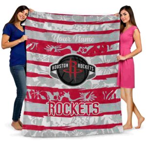 customized houston rockets floral stripes red white blanket fashion forward