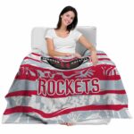 customized houston rockets floral stripes red white blanket best selling