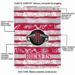 customized houston rockets floral stripes red white blanket best selling