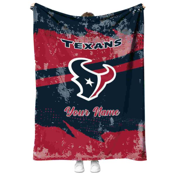 customized houston texans grunge streaks blue blanket best selling