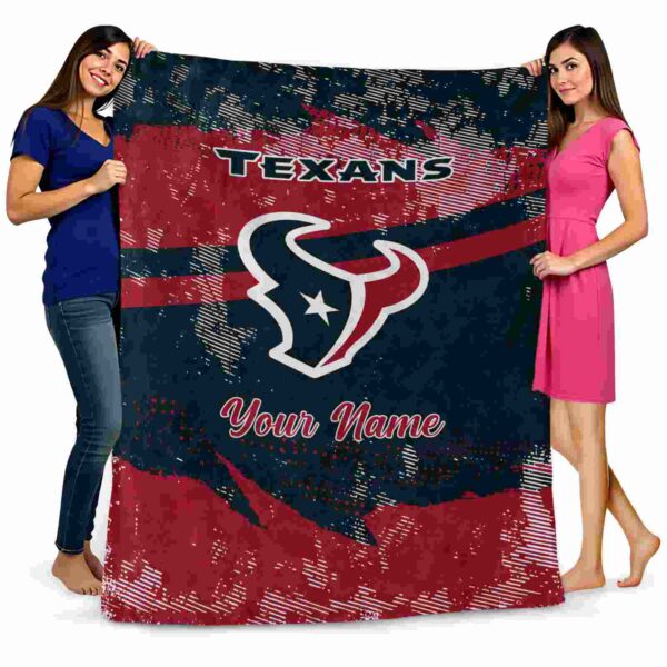 customized houston texans grunge streaks blue blanket fashion forward