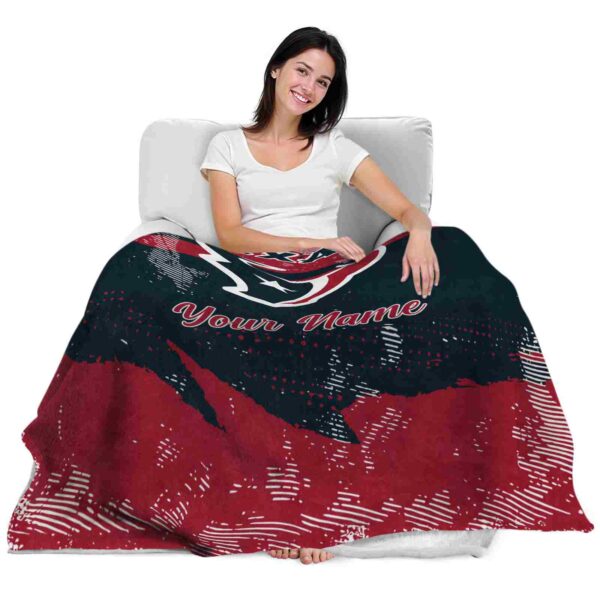 customized houston texans grunge streaks blue blanket latest model