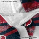 customized houston texans grunge streaks blue blanket premium grade