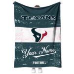 customized houston texans grunge texture blue white blanket best selling