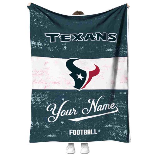 customized houston texans grunge texture blue white blanket best selling