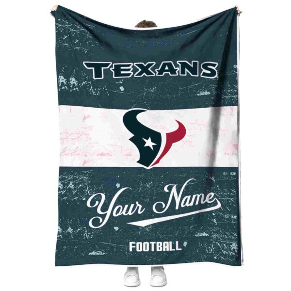 customized houston texans grunge texture blue white blanket best selling
