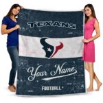 customized houston texans grunge texture blue white blanket fashion forward
