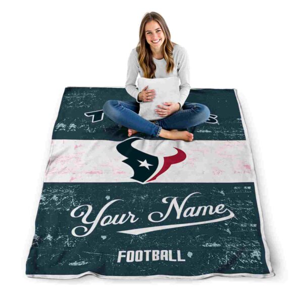 customized houston texans grunge texture blue white blanket high quality
