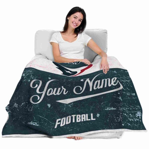 customized houston texans grunge texture blue white blanket latest model
