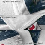 customized houston texans grunge texture blue white blanket premium grade
