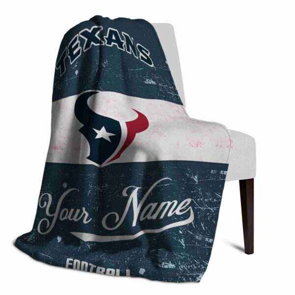 customized houston texans grunge texture blue white blanket top rated