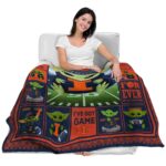 customized illinois fighting illini baby yoda blue blanket latest model