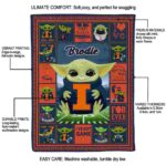 customized illinois fighting illini baby yoda blue blanket new arrival