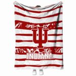 customized indiana hoosiers floral stripes red white blanket best selling