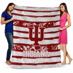 customized indiana hoosiers floral stripes red white blanket best selling